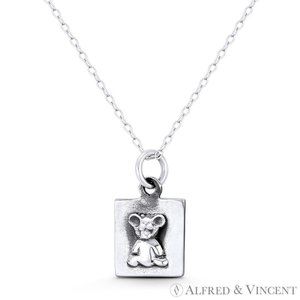 Baby Mouse / House Rat Rodent Pet Lover Charm in Oxidized .925 Sterling Silver